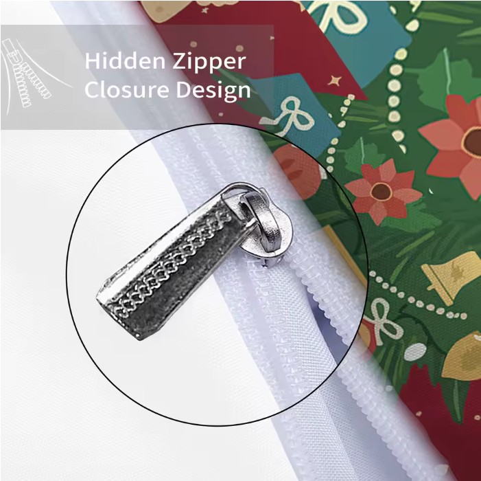 3pcs Christmas Tree Red Bedding Set – Coreless, Soft & Washable (Multi-Size) - Image 6